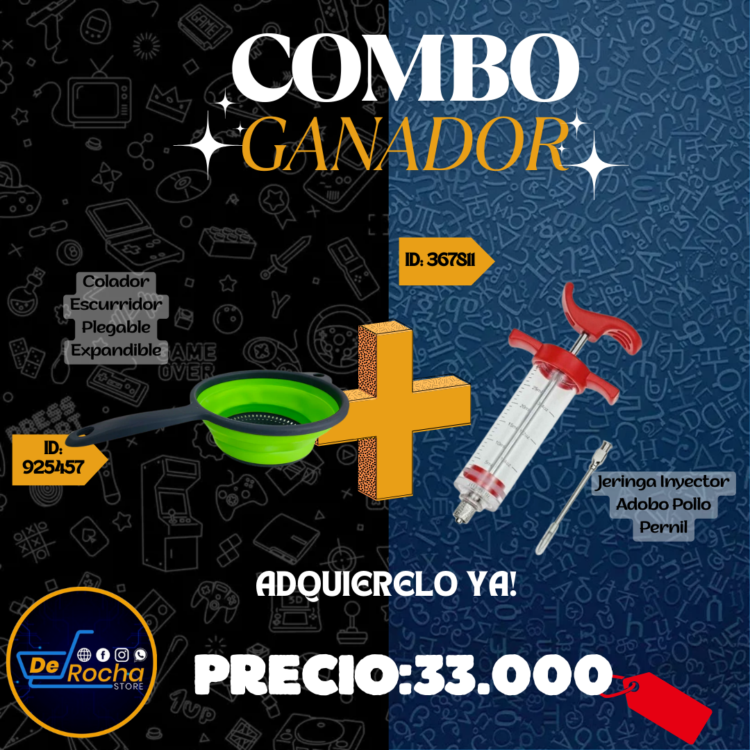 combo colador+jeringa adobo